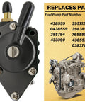 Drop In Ready Outboard Fuel Pump For 25HP Through 140HP Crosflow Engines Replaces 438559 0438559 385784 433390 395712