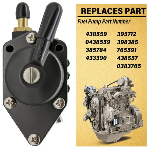 Drop In Ready Outboard Fuel Pump For 25HP Through 140HP Crosflow Engines Replaces 438559 0438559 385784 433390 395712