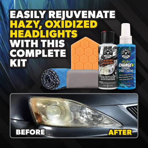 Headlight Restoration And Ceramic Protection Kit For At Home DIY Shine Clearer Brighter Lights With Ceramic Sealant Oxidation Removal
