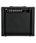Front view of 40 Watt 1x10 Guitar Combo Amp With Spring Reverb, 10 Inch 4 Ohm Speaker, Stage Right Series, black with control panel