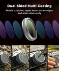 UV Filter for Fujifilm X100V and X100VI Cameras showing lens protection and dual-sided multi-coating effect.