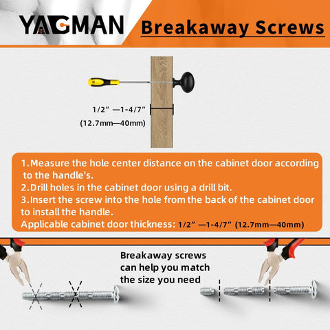 Installation instructions for 10 Pack Matte Black Oval Kitchen Cabinet Knobs And Drawer Handles Zinc Alloy Hardware