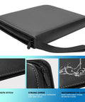 900-Card Capacity Top Loader Binder For 3x4 Cards, 9-Pocket Pages, Side Loading, Waterproof PU Leather, Ringless, Black