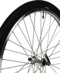 Flat Defense Mountain Bike Tire 26 Inch By 1.75 To 2.125 Inch Black With Protective Layer And Carbon Steel Bead On Wheel Rim