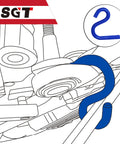 Illustration depicting Universal Ball Joint Separator And Puller Tool For Cars, Trucks, And SUVs Two And Three Eighths Inch Ball Joint Removal Tool.
