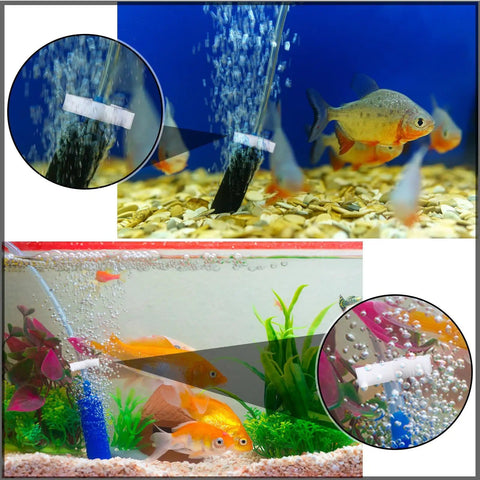 36 Pcs Aquarium Hose Clamps Set in 6 Sizes securing tubing in fish tank with decorative plants and fish