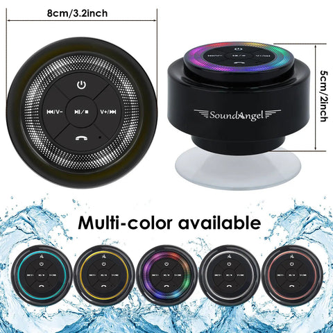 Shower Speaker Pro Upgraded IPX7 Waterproof Bluetooth Speaker With 8W Crystal Sound And Rich Bass, 15 Hour Playtime, Suction Cup