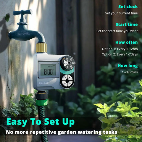 Programmable Sprinkler Timer With Brass Inlet And Outlet For Garden Hose Rain Delay Automatic And Manual Watering System