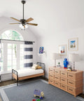 Indoor Ceiling Fan With Dope LED Lights 44 Inch Bronze Finish Five Blades Pull Chain For Bedroom Living Room Or Kitchen Standard