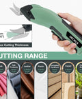 Lightweight Cordless 4V Electric Shears That Slice Fabric And Cardboard Like Butter ergonomic grip showing max cutting thickness of 9mm