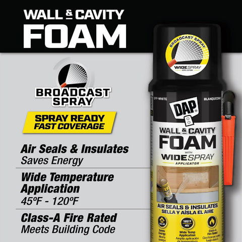 Premium Closed Cell Spray Foam Insulation Can With Wide Trigger Sprayer, broadcast spray design for effective air sealing.