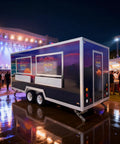 Kickstart Your Street Food Hustle With This Fully Equipped Mobile Kitchen Trailer Commercial Concession Setup featuring sleek design and festival setting.