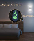 No-Fuss Set of Two Modern Wall Sconces with Stepless Dimming and Three Color Temperature Adjustable LED in bedroom with remote control view