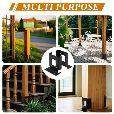 Eight Pcs Adjustable Four By Four Pergola Post Base For Wood Fence And Deck Railing Brackets Four By Six Post Anchor Base Heavy Duty Easy Install Fits Three Point Five By Three Point Five Inch Posts Mailbox Garden Outdoor