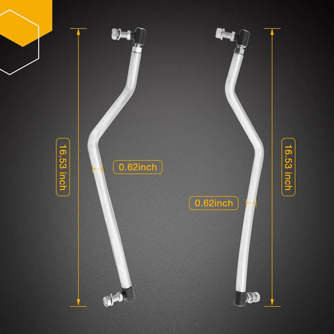 Adjustable LH RH Steering Drag Link Set For Lawn Mowers Heavy Duty Fits 436884 436885, 16.53-inch steel rods