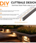 Diagram of Six Pack 12 Inch 7W Hardscape Paver Light For Outdoor Steps And Retaining Walls IP65 Waterproof Frost Lens Cuttable Length