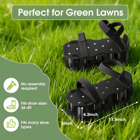 Spring Loaded Double Layer Lawn Aerator Shoes For Yard And Garden Aeration With Springs No Dirt On Shoes Easy Step Comfortable Walk Adjustable