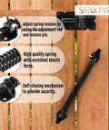 14 Inch Beefy Heavy Duty Self Closing Gate Spring For Wood And Vinyl Fences, Adjustable Tension, Rust Resistant Steel Outdoor Gate Closure Hardware, 4 Pack on wood fence