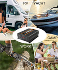 Heavy Duty Road Ready 3500W Power Inverter For Cars Trucks Rvs And Solar Rigs DC To AC Converter with four AC outlets and LCD screen