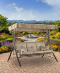 Beefy 350 Denier Beige Replacement Canopy Top For Callimont Park Swing Models RUS4239 And RUS4239-WM on garden swing