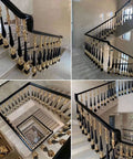 Rock Solid Aluminum Stair Balusters And Cuttable Deck Railing Spindles With Easy Install Adjustable Angles For Indoor Outdoor Porch Balcony Projects Pro Level Pack Of 10 displayed on elegant staircase.