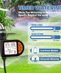 Outdoor Misting Cooling System Kit With Timer For Patio And Backyard showing digital timer on garden tap