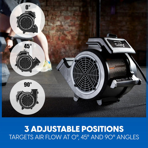 High Power Floor Fan With Remote Control 32 MPH Air Mover For Home Gym Garage Or Workshop 156W 550 CFM Utility Blower with angle settings
