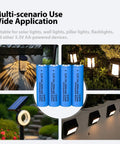 LiFePO4 AA 3.2V Solar Battery Rechargeable Double A For Outdoor Solar Lights Garden Lanterns And Post Lights 4 Pack