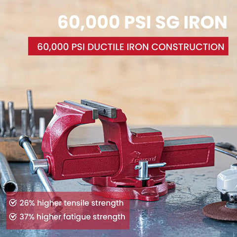 Beefy 4 Inch Bench Vise With Ductile Iron Jaw 2 3 8 Inch Throat Anvil Swivel Base Diy Friendly Home Workshop Clamp Power