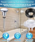 Tub Spout Diverter Repair Kit With 2 Diverter Valve Stems, 2 Cup Seals And 2 Gates For Leaky Faucet Repair, Chrome Classic Finish