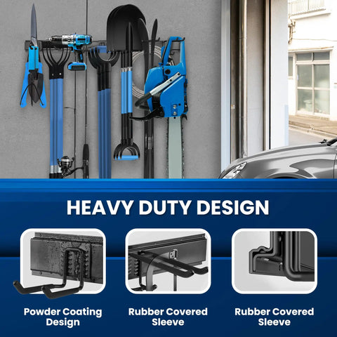 64 Inch All Metal Garage Tool Organizer Wall Mount Heavy Duty Tool Rack Holds 680 Lbs With Adjustable Hooks for tools