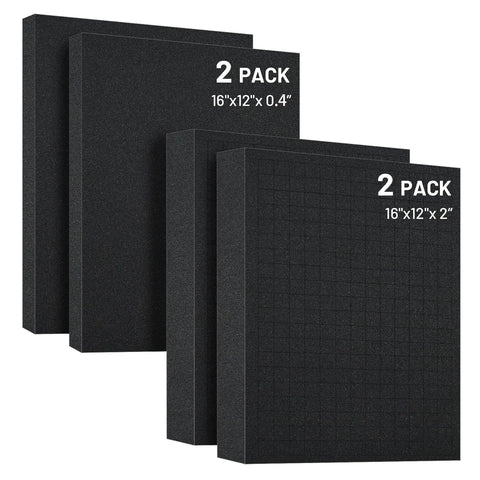 Dual Thickness Foam Insert Kit For Tool Drawers And Game Cases And Collectible Displays, 4 Piece Set with Two 16x12x2 Foam Sheets.