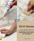 Warm Beige Tile Grout Repair Kit With Premixed Sanded Grout For Bathrooms Showers And Kitchens Water Resistant Filler Tube With Applicator Easy DIY Restore 8.8 Oz 250 G in use steps Fill, Flatten, and Wipe.