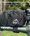 Black Front Frame Top Tube Bag 1L With Dual Side Storage For Road And Mountain Bikes No Leg Rub Quick Access Phone Pocket