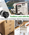1 Pack Tubular Cam Lock With Keys Five Eighths Inch Keyed Alike Hook Cam Toolbox Locks For Tool Boxes Drawers Cabinets