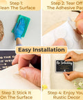Easy installation steps for No Soliciting Sign For Home And Office Do Not Knock Or Ring Doorbell Sign For Front Door Hanging Wooden Sign.