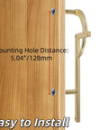 Gold Brushed Half Moon Cabinet Pulls 7.17 Inch Long 1.97 Inch Wide 0.98 Inch High With 5.04 Inch Center Mounting Hole Distance installation guide