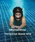 Person underwater wearing Diving Mask For Scuba Snorkeling And Freediving With Anti Fog Tempered Glass HD Wide View Lens