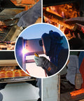 16 Inch Leather Welding Gloves 932F Heat Resistant Large Mitt For BBQ Oven Grill Fireplace TIG MIG Forge Baking Stove