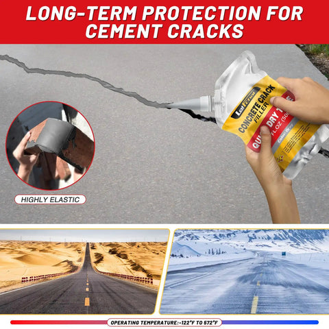 Crush Those Stubborn Cracks With This Heavy Duty Concrete Crack Filler And Asphalt Sealant, hand pouring flexible grey liquid into driveway crack.