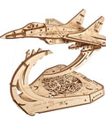 Wooden Airplane Model Kit The Ghost Of Kyiv MiG 29 Fighter Jet With Movable Ailerons Wing Flaps And Tail Rudders Dope 3D Puzzle For Adults And Aviation Enthusiasts, wooden desk display