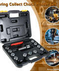 ER32 MT3 Spring Collet Chuck Holder Set With Eleven Collets From One Eighth To Three Quarters Inch And Wrench in a carry case
