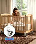 Smooth Rollin 1.25 Inch Rubber Side Mount Caster Wheels L Shaped Plate for crib use, showcasing TPR material, scratch-free design.