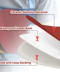Close-up of Three Inch Sanding Discs Kit 100 Pieces 80 To 3000 Grit Hook And Loop Quick Change Pads, showing material layers