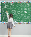Lab Themed Bulletin Board Border 65.5 Feet Long 2.8 Inch High For Classroom Decor around science-themed chalkboard display.