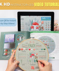 Beginner Embroidery Kit With Magnetic Needle Minder, 4K Video Tutorials, Pre Printed Floral Patterns, Bound Guide in use
