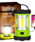 3000LM Rechargeable Camping Lantern With 5 Light Modes Waterproof COB Dual Panels Create 360 Degree Beam USB Powered