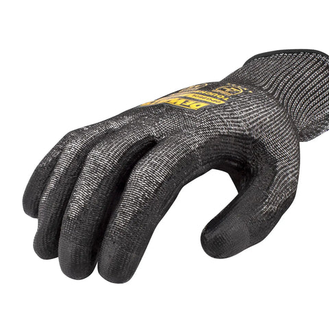 Beefed Up Cut Resistant Work Glove A5 Level, 13 Gauge Nylon HPPE Fiberglass, PU Palm Coating for Oil and Water Grip, Size XL