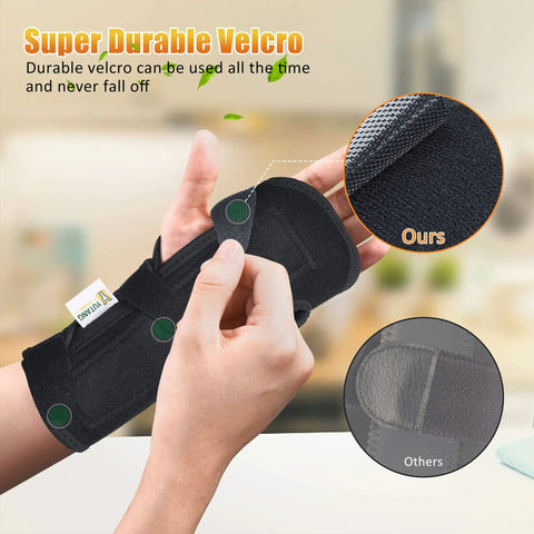 Hand adjusting Carpal Tunnel Wrist Brace Go-To Night Sleep And Daywear All Day Comfort Cushioned Bead Wrist Support with velcro