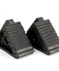 Heavy Duty Rubber Wheel Chocks 2 Pack With Ergonomic Carry Handles Weather Resistant And Durable Stabilizers for parking